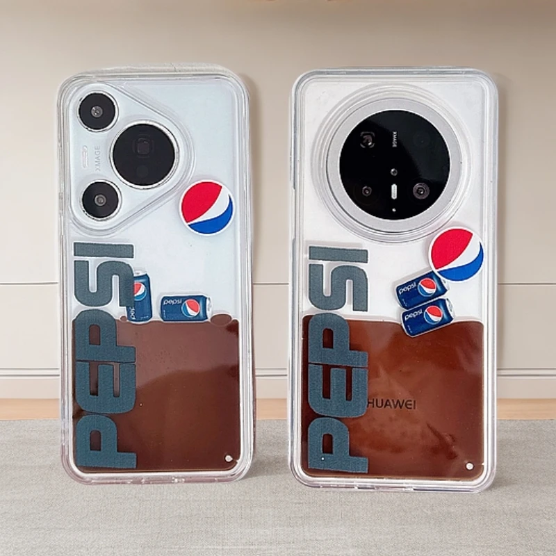 漂浮可乐华为Mate70pro流沙手机壳p70p70pro创意mate60潮牌p60新