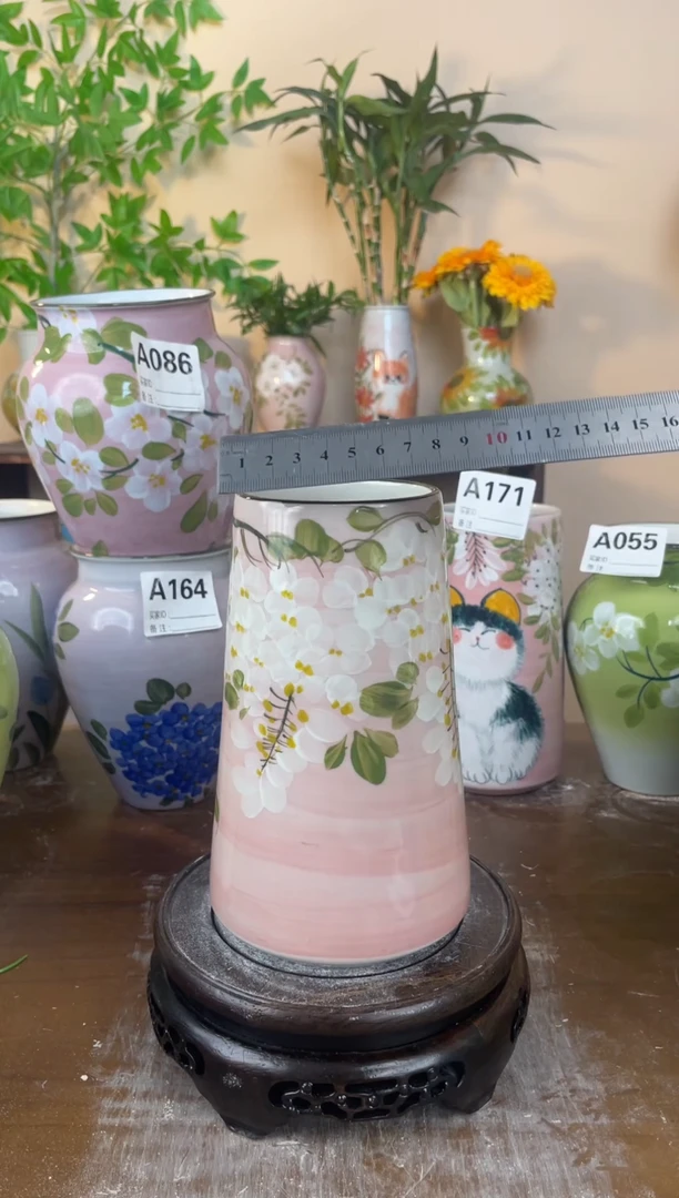 景德镇手绘陶瓷花瓶-无孔