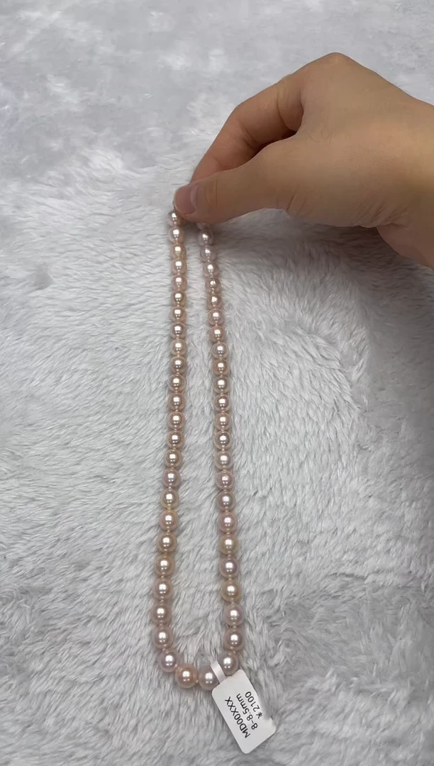 项链银S925镶嵌海水珍珠AK8-8.5mm
