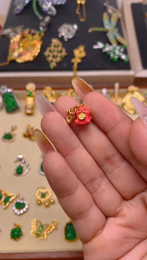 翡翠银S925镶嵌吊坠(不含链)配饰