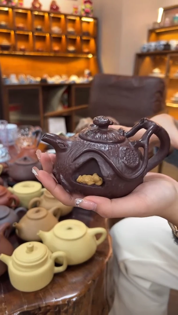 【闪购商品】紫砂茶壶【头哥手工壶】松鼠卧佛