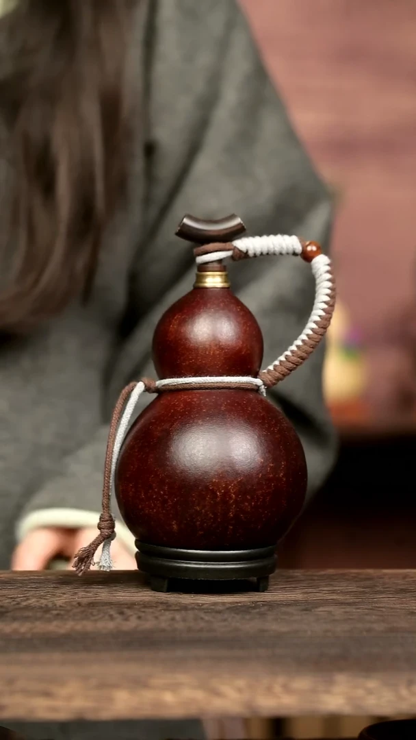 200号中药煮色  500ml左右 大漆葫芦水壶/酒壶 一物一拍