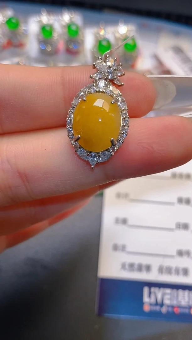 翡翠银S925镶嵌耳饰天然