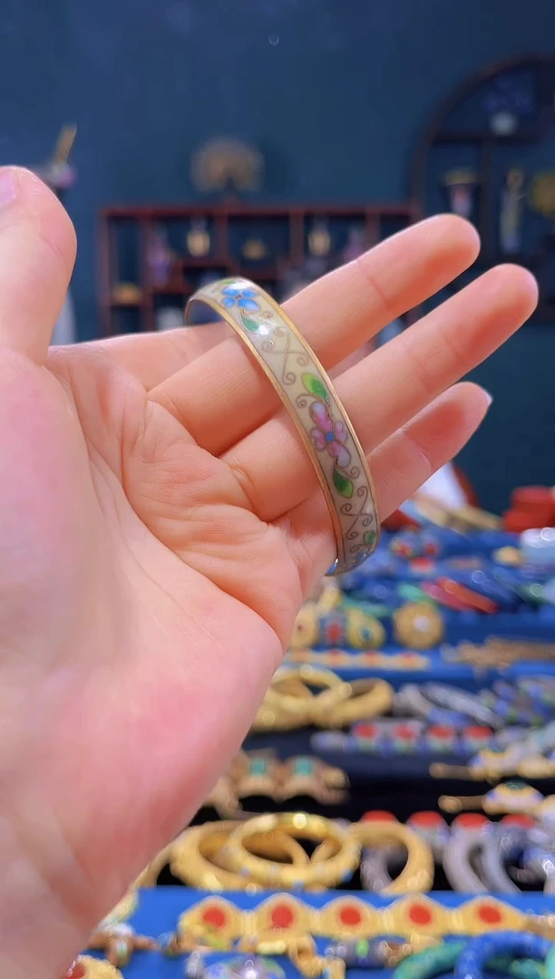 【闪购商品】非遗绝技 景泰蓝老物件扁镯 米 65圈