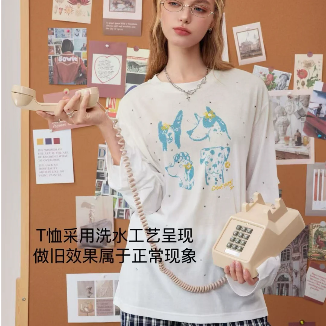 OooF！Yang脏脏狗狗印花T恤