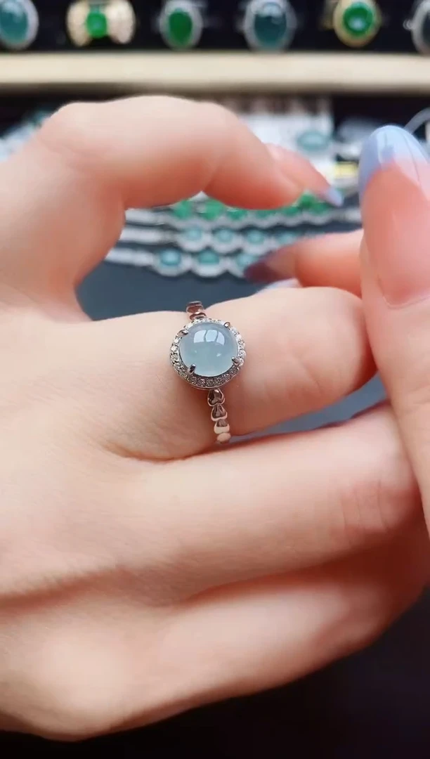 翡翠戒指银S925镶嵌321321