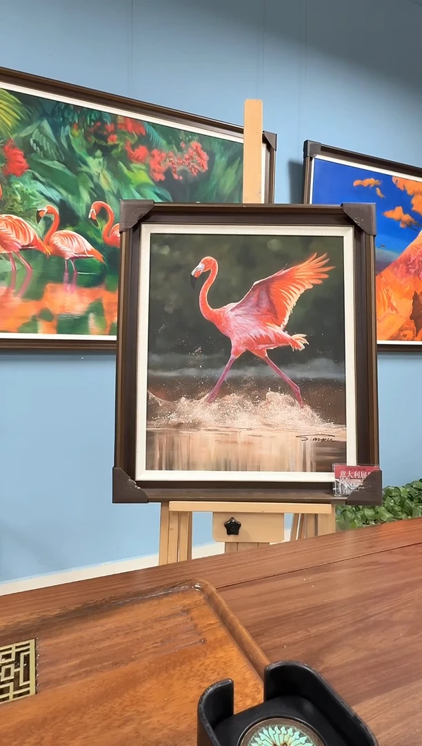 油画16火烈鸟-陶宗建-油画