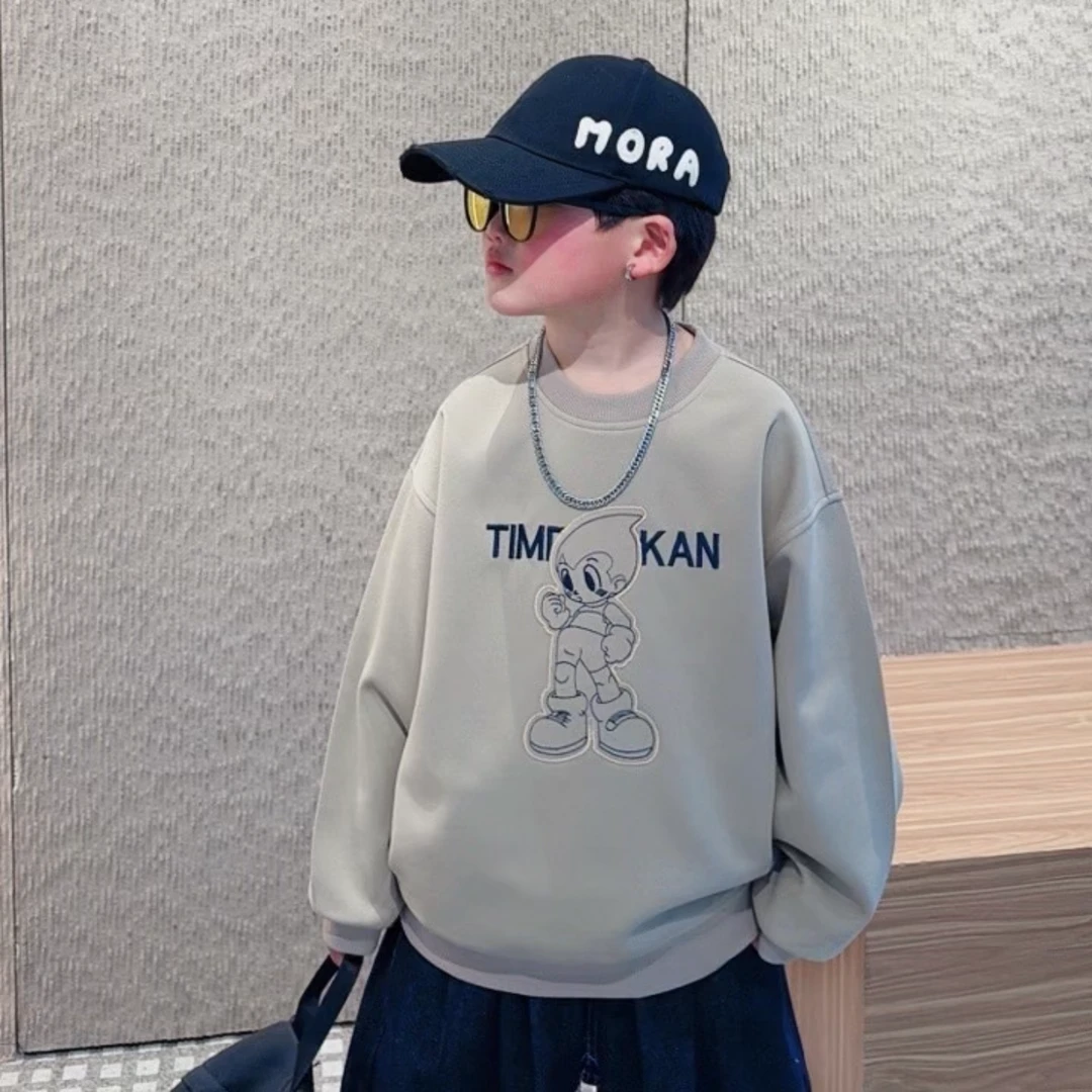 春季儿童卫衣潮流上衣童装长袖男童百搭学生圆领男童韩版中大童