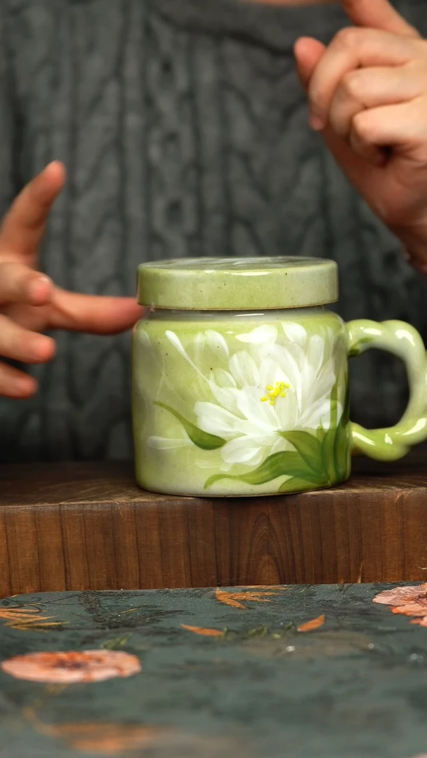 杯釉下彩手工手绘同款陶器