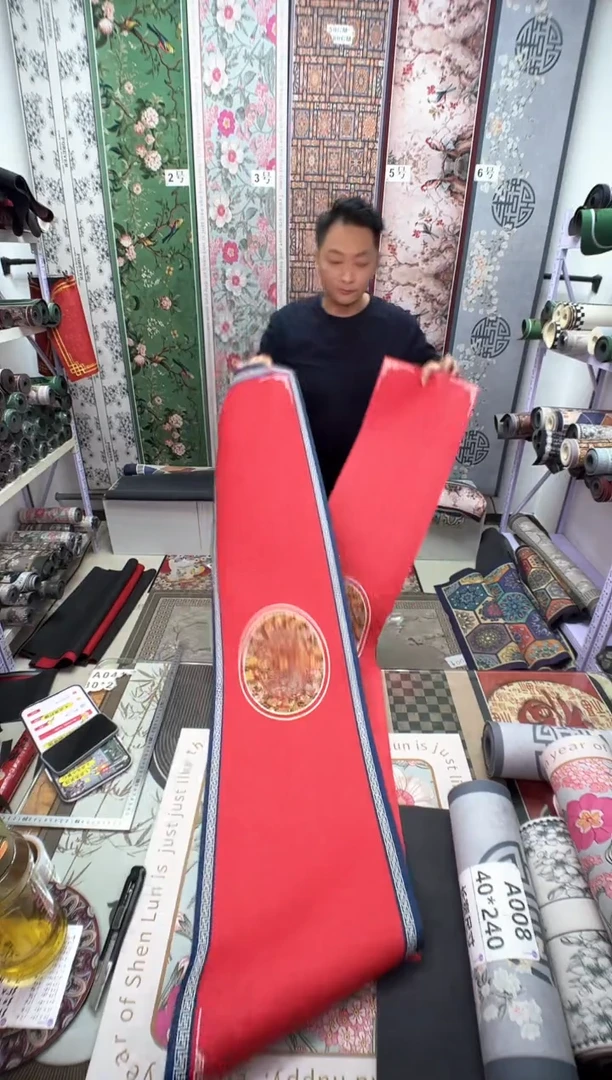 混纺35 160 中国红微瑕