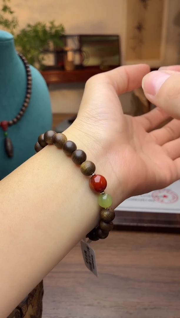 沉香手串沉香【非遗】芽庄白棋楠08单圈沉水