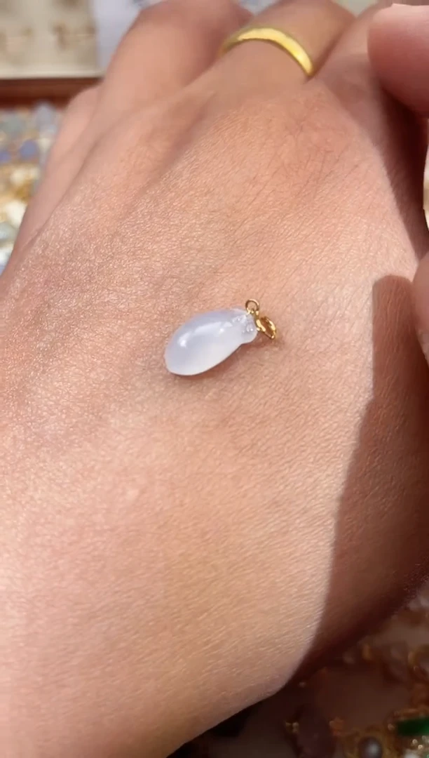 翡翠18K金镶嵌吊坠(不含链)111111