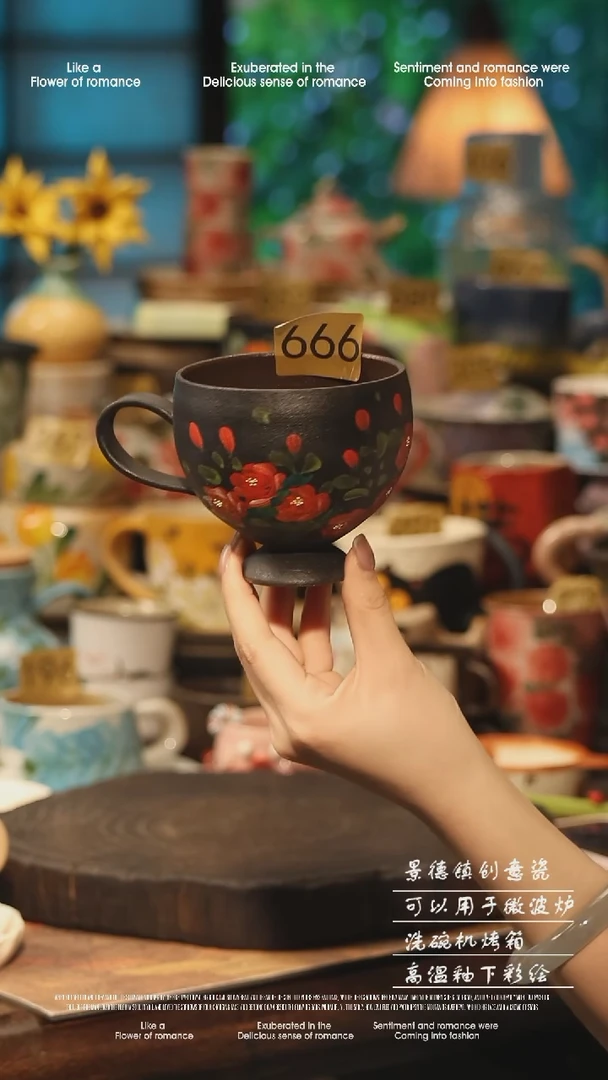 陶瓷666景德镇高温釉下彩手工手绘款式