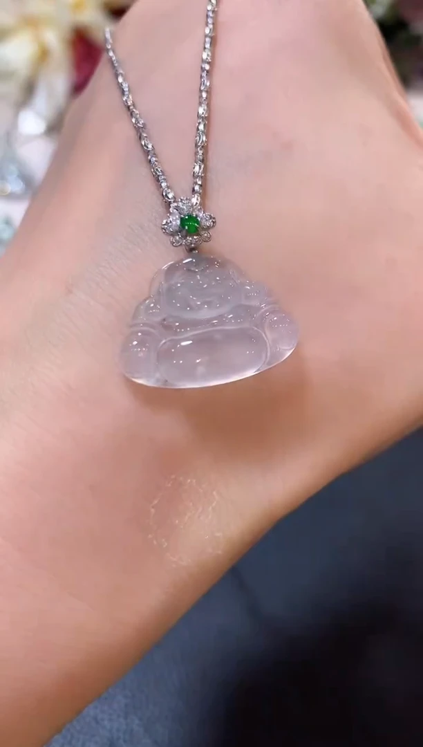 吊坠(不含链)18K金镶嵌翡翠z23