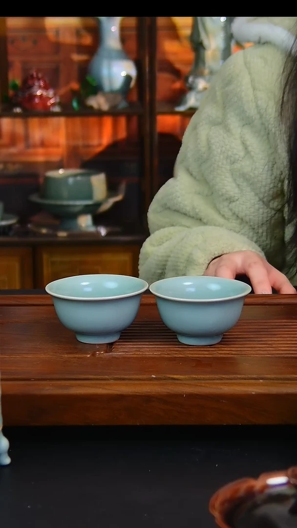 瓷片原矿汝瓷福利单杯，微瑕