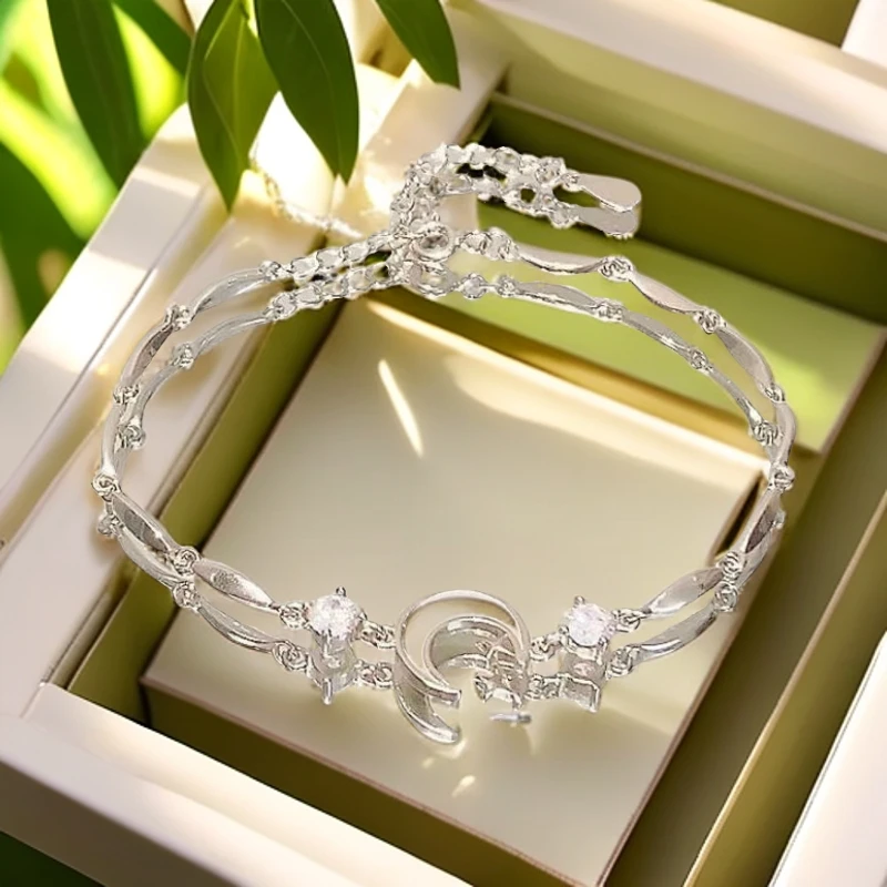 锌合金亚克力手链 碎冰星月清冷感手链女款轻奢小众精致高级感简