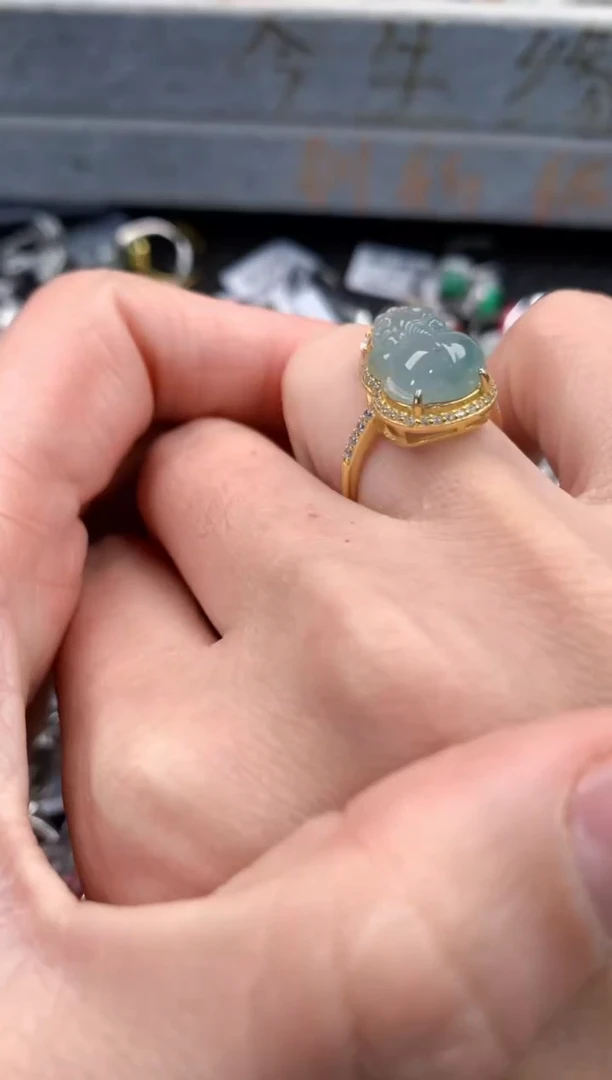 银S925镶嵌戒指翡翠7                         1