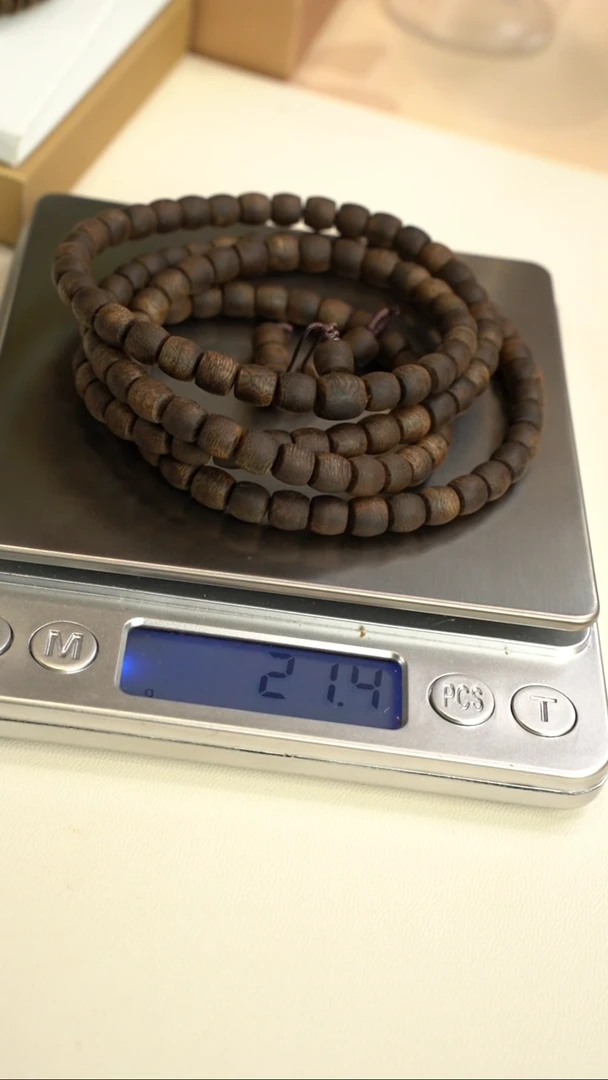 沉香手串M****8万字缘海南尖峰岭莺歌绿奇楠6mm多圈99沉