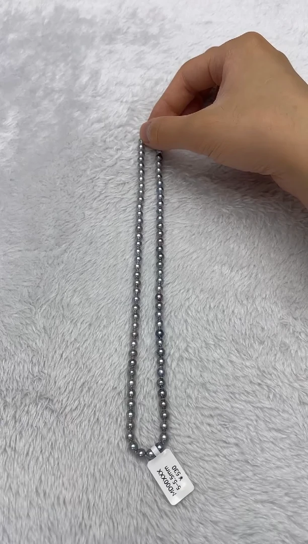 海水珍珠银S925镶嵌项链AK真多麻5-5.5mm