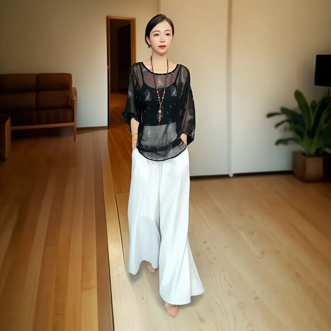 森系原宿风夏季运动风重工中式时尚设计师法式宽松百搭上衣1342