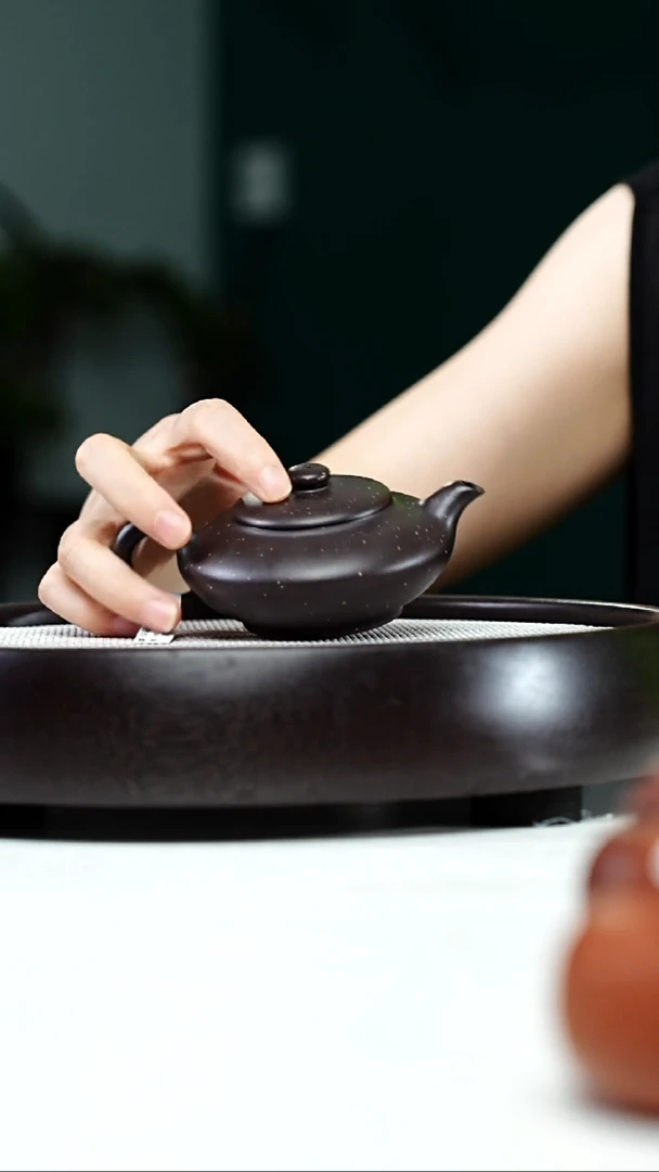 茶壶紫砂鲁*妤虚扁-茄皮紫-160cc