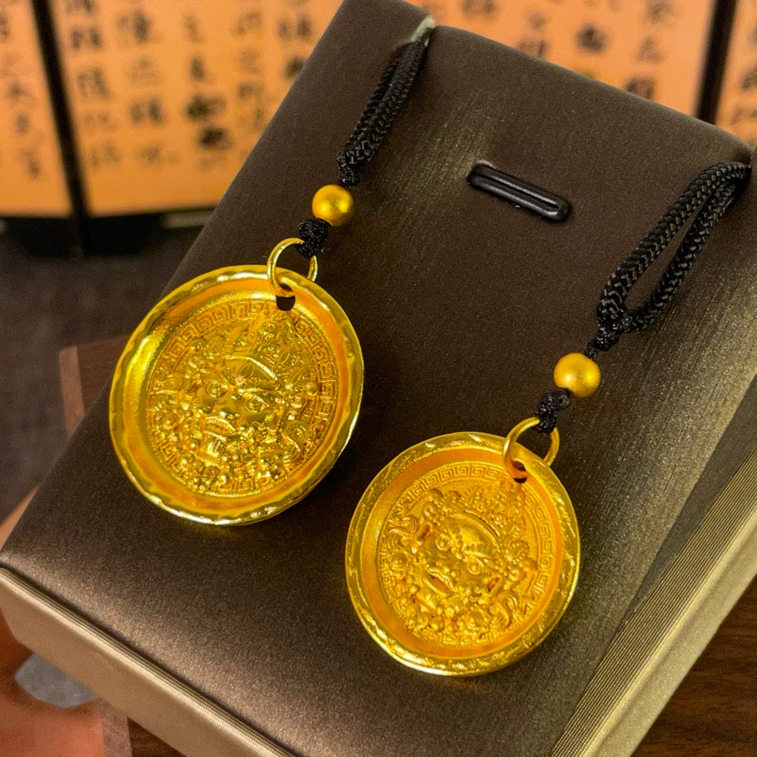 铜合金吊坠 黄财神吊坠国潮古法轻奢百搭男女款