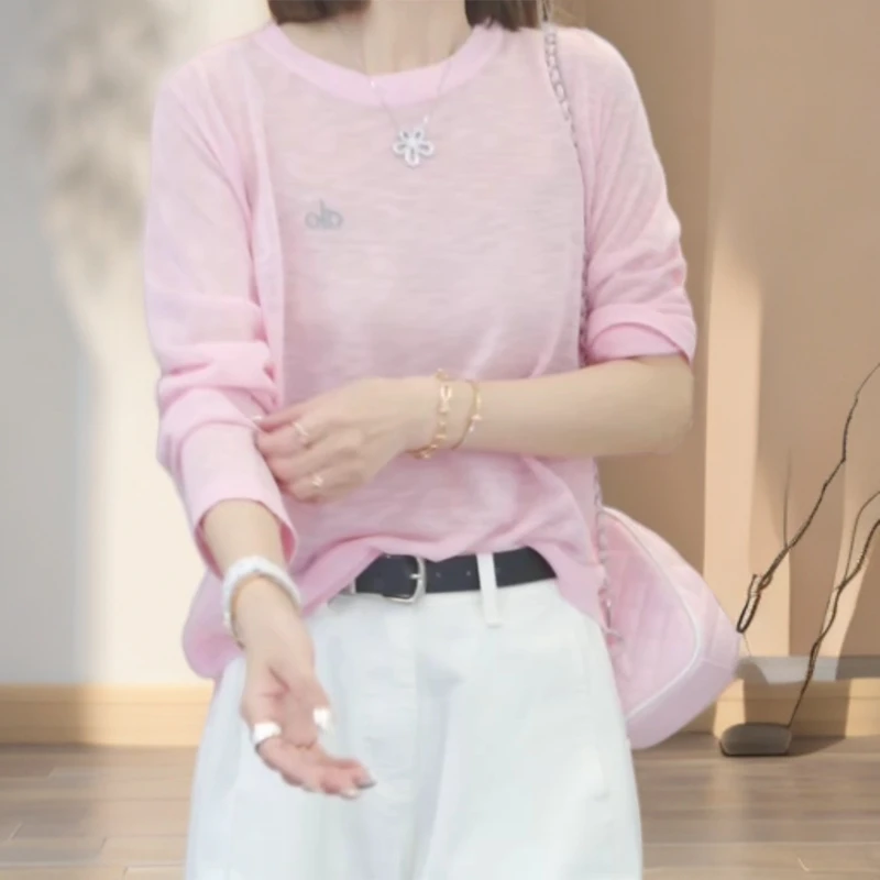 B【呼吸色卡】2025夏季新款潮牌超薄冰凉防晒针织上衣C5188