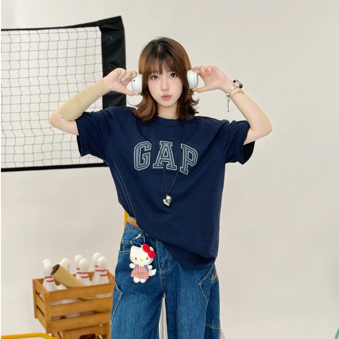 【成毅代言】GAP 纯棉贴布绣logo宽松简约短袖T恤 男女同款 729370