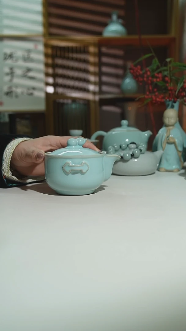 珑匠天青手抓壶二级安全包装
