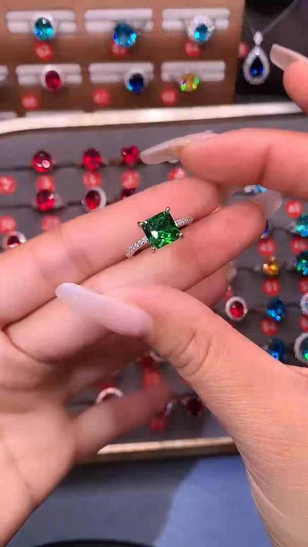 银S925镶嵌戒指碧玺......