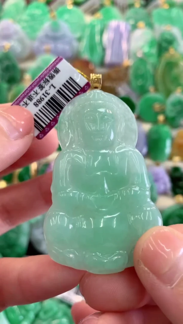 【闪购商品】翡翠吊坠(不含链)18K金镶嵌挂件