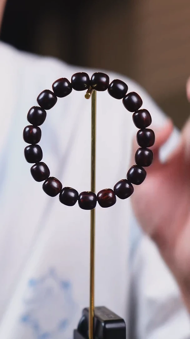 手串/手链黄花梨/降香黄檀SG003 海南红降10*10单圈手串 微瑕