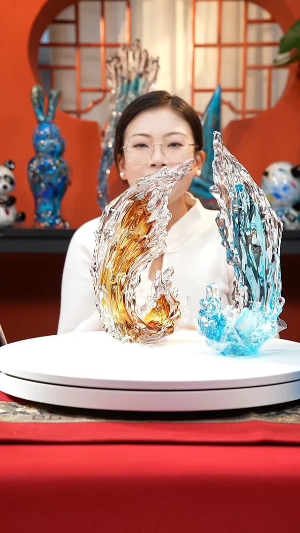 手工艺品琉璃风生水起单只小号