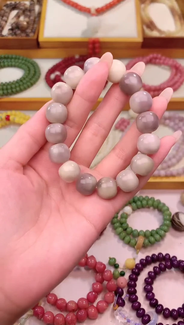 手串白玉菩提烟灰紫单圈