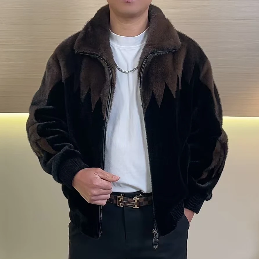 新男款翻领夹克轻奢秋冬百搭保暖外套JD88S1022