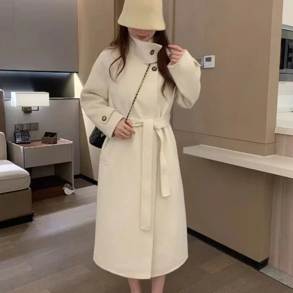 8251羊毛大衣2025秋冬新款毛呢大衣时尚中长款百搭双面呢女外套