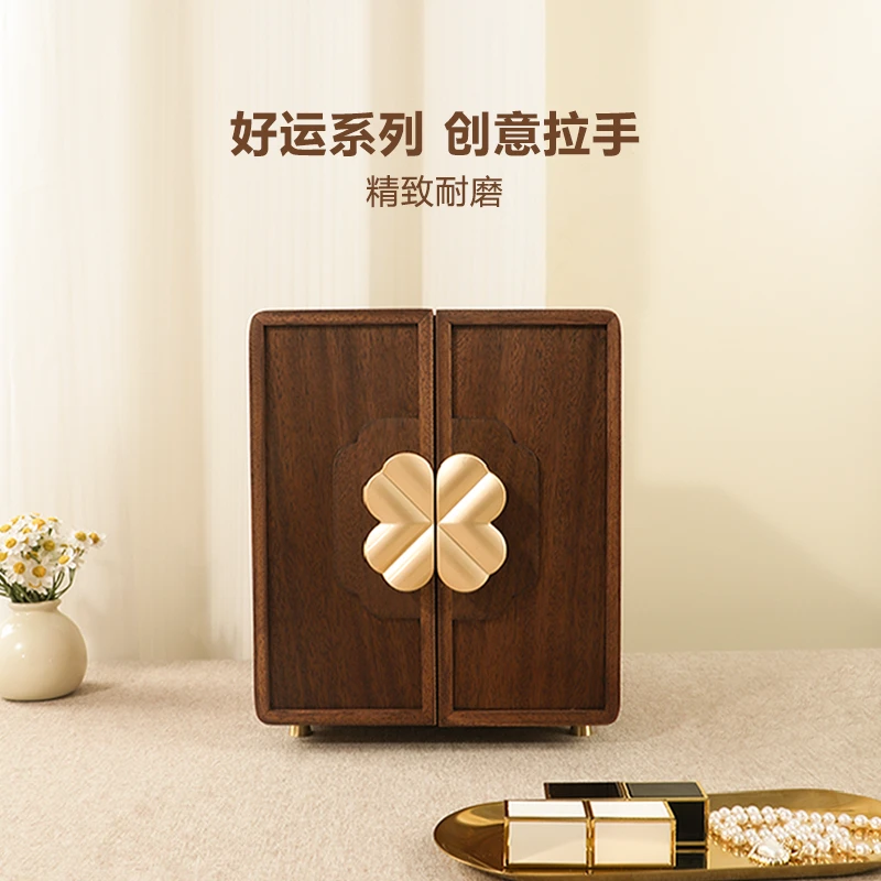 首饰盒/箱 四叶草首饰高档精致实木质首饰轻奢新婚礼物国风饰品盒