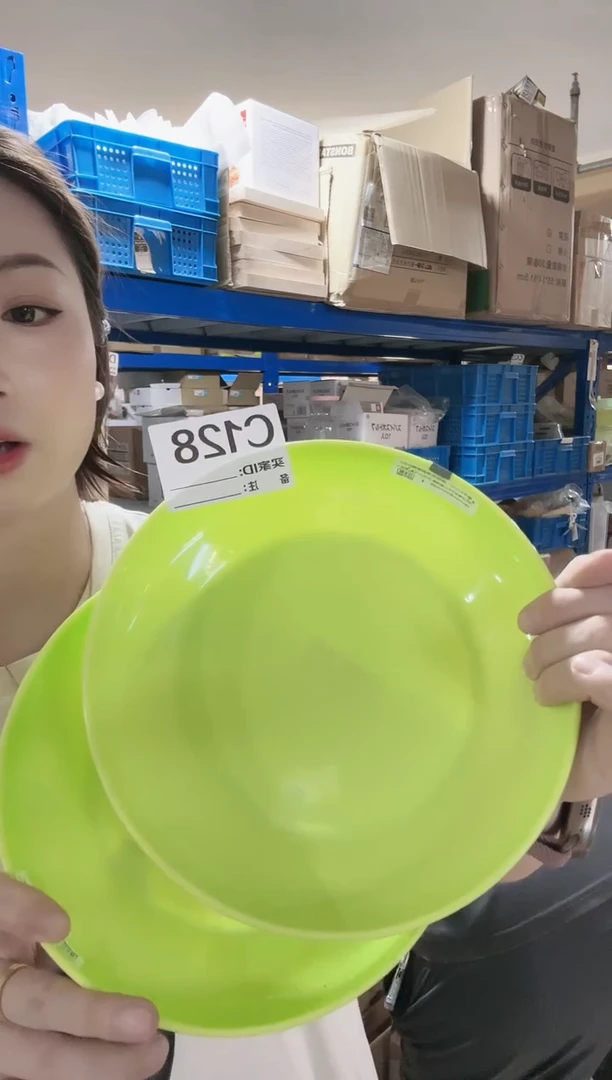 瓷片进口家用百货 19cm盘两只C128 绿色 （库存清货）