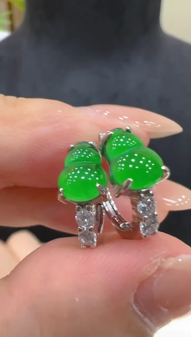 翡翠银S925镶嵌耳饰多样性团购发一件