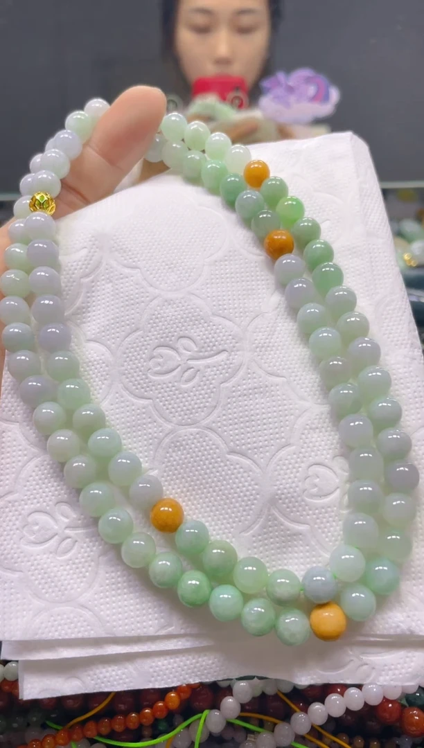 颈饰未镶嵌翡翠7MM/B/翡翠A货，一件也是批发价