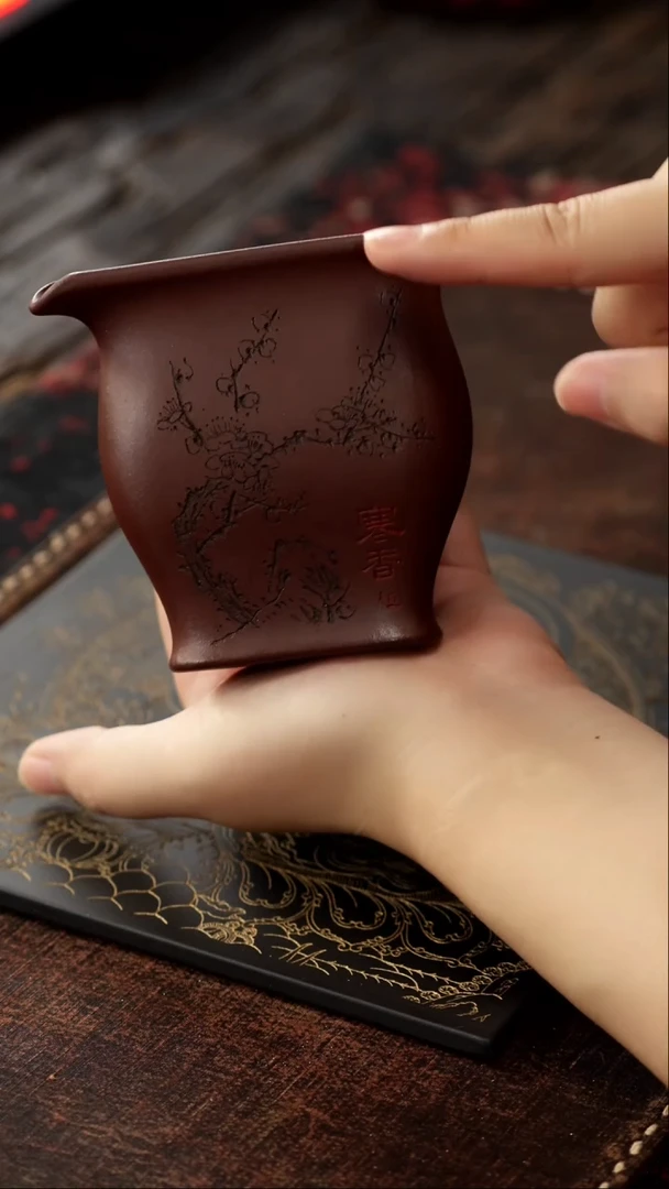 茶杯紫砂非遗茶器-松竹梅公道