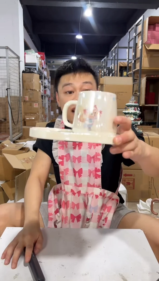 瓷片七宝一杯一碟