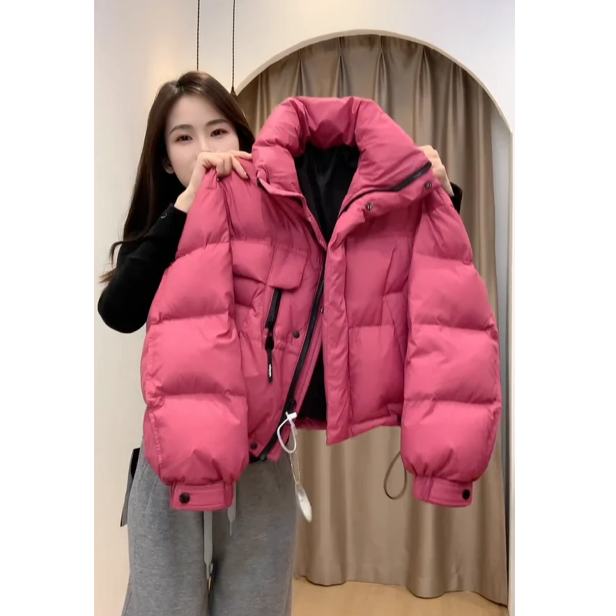 小个子短款立领外套韩系气质宽松显瘦加厚漂亮保暖洋气时尚上衣