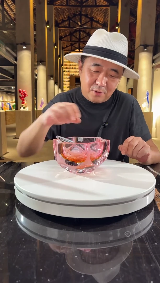 摆件喵*一物一拍金红琥珀金果碗