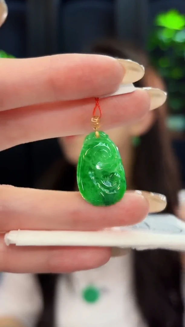 翡翠18K金镶嵌吊坠(不含链) 缅料A货/支持复检/一件