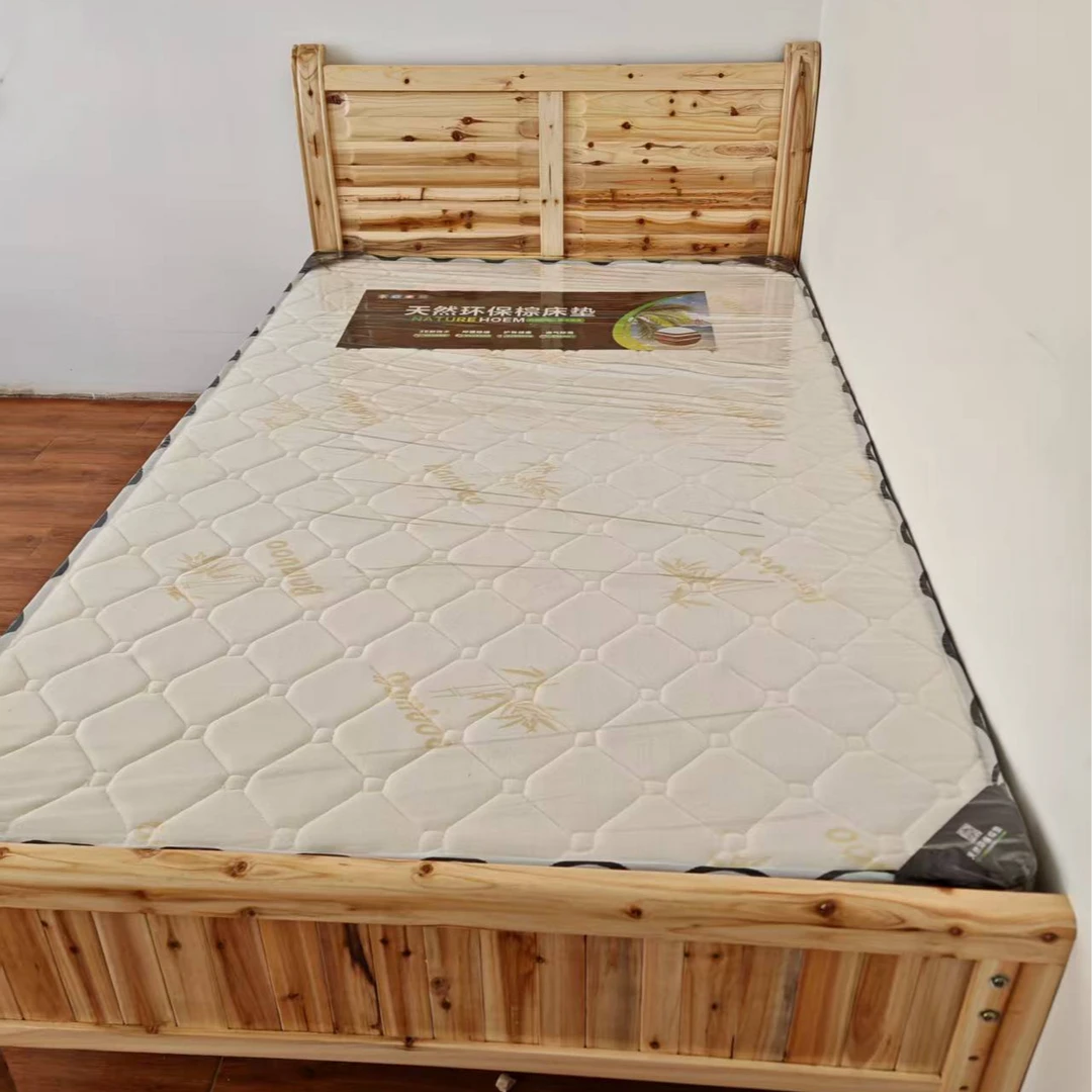 全新实木床带床垫 宽度1.2  1.5  1.8透气透气两用出租房大床家用