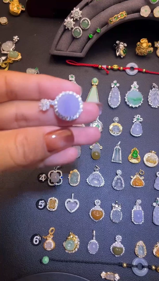 吊坠(不含链)银S925镶嵌翡翠1