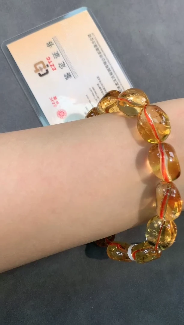 【闪购商品】黄晶手链未镶嵌33号暴力黄糖豆单圈