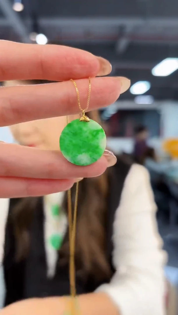 【闪购商品】翡翠吊坠(不含链)18K金镶嵌缅料A货/支持复检/一件