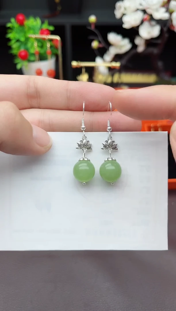 玛瑙/玉髓耳饰银S925镶嵌427000